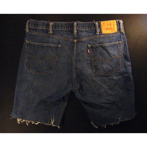LEVIS 511 CUTOFF JEANS SHORTS Mens W 39 MEASURED Blue Denim Bermuda Hiking 2 - Picture 2 of 10